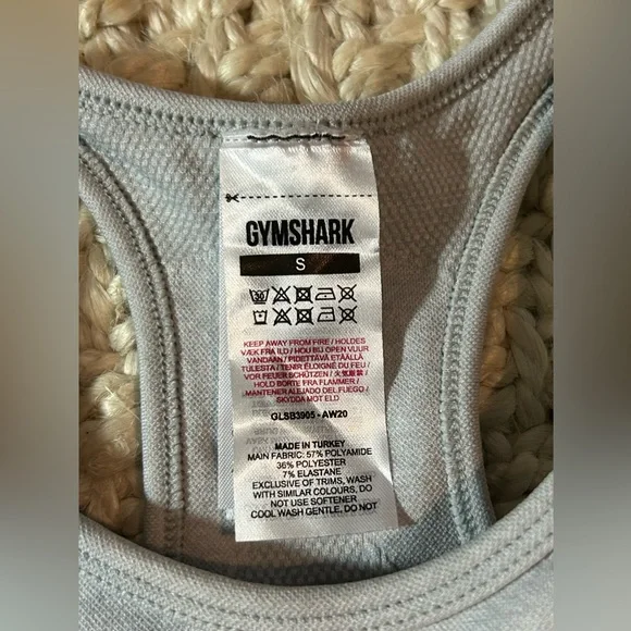 GYMSHARK Sports Bra top flex high rise leggings light grey marl black active set - Picture 10 of 10